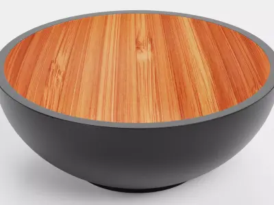 -Bamboo Bowl V5- Low-poly 3D model