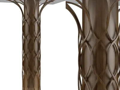 decorative column for restaurant and home with wooden material 3D model