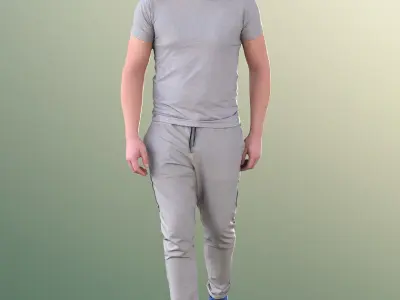 Liam 11128 - Young Sporty Man Walking Low-poly 3D model
