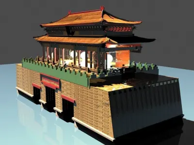  Chinese ancient house  3D model purchase
