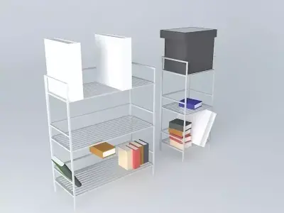 Shelves metal shelving unit with box on top Free 3D model
