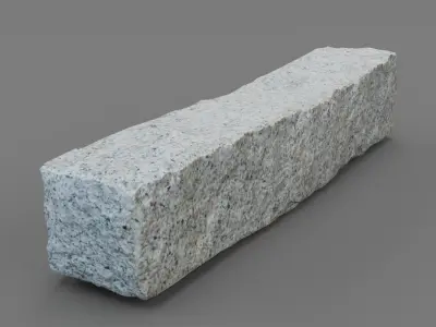 Granite rough solid block 3D model