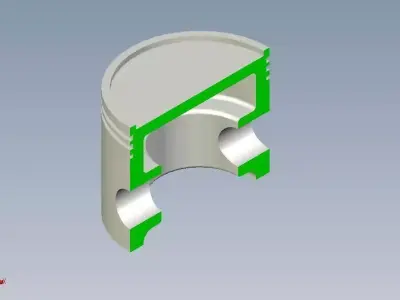 Piston with cover Free 3D model