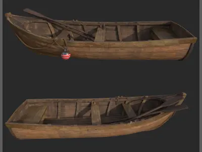 Wooden Boat  3D model