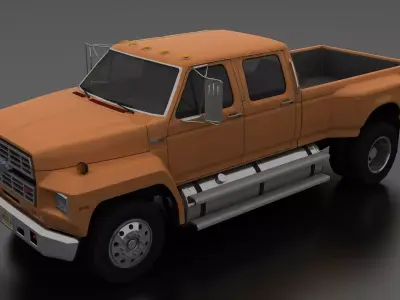 F-Series F-800 CrewCab Customized Pickup Truck 1985 Low-poly 3D model