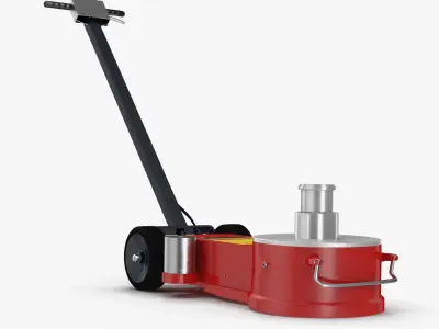 Floor Jack Red Low-poly 3D model