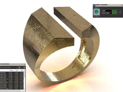 Textured Cutout Band STL 3DM 3D Ring model gr0170 3D print model