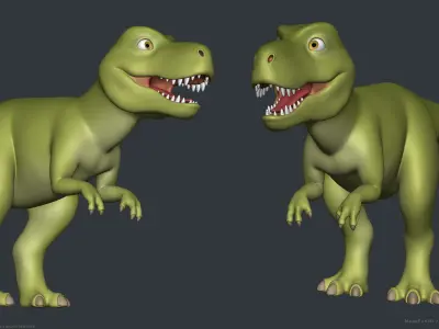 Stylized Cartoon Tyrannosaurus T-Rex Dinosaur 3D model