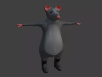 Milton Rat TIKTOK Meme Low-poly 3D model