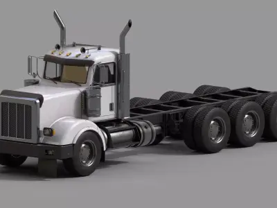 Modular Truck Chassis Low-poly 3D model