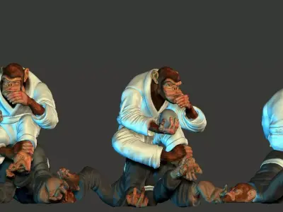 jiusitsu monkeys 3D print model