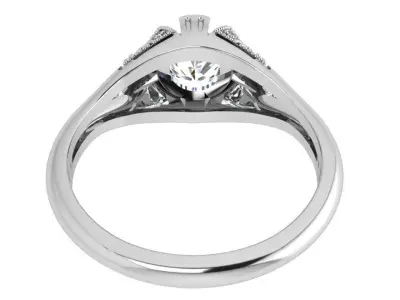 Round Diamond Milgrain Ring 3930 3D print model