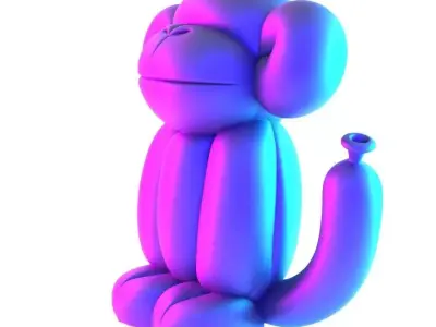 Orange Chimp Monkey Ape Balloon Decoration Props Second Life toy 3D print model