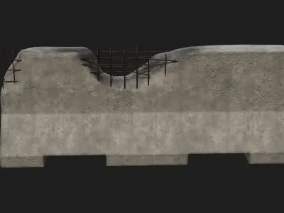 Concrete Barrier Low-poly 3D model