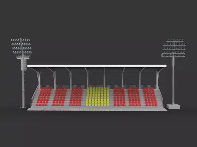 Grandstand with light 3D model
