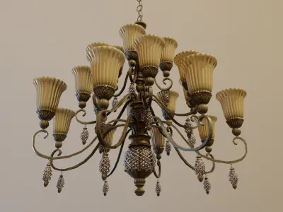 Classic chandelier Low-poly 3D model