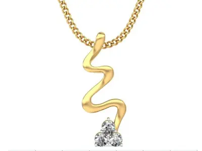 Solitaire Women Pendant 3dm STL OBJ FBX Renders Details 3D print model 78