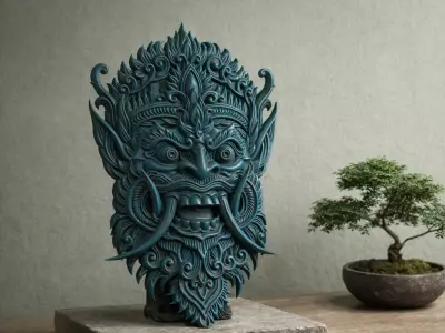 Aegisvara Mythic Guardian Mask 3D print model