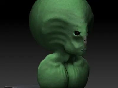 Alien Bust 3D print model