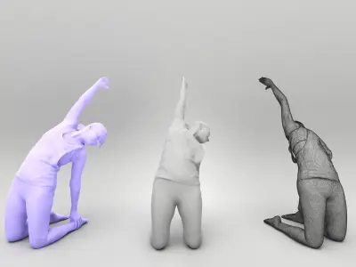 Woman in yoga pose 439 Low-poly 3D model