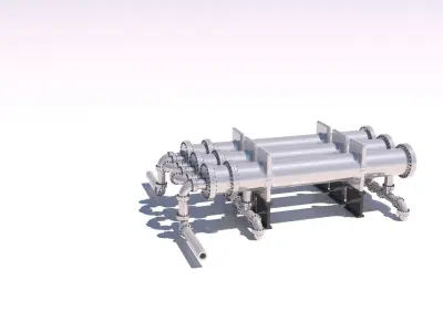 Shell and tube heat exchanger 06 3D model