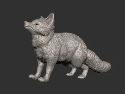 Japanese FOX - 02 Kitsune Statue 3D print model