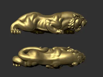 attacking tiger 3D print model