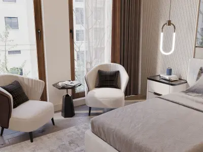 Luxury Bedroom  Corona Interior Scene 3D model