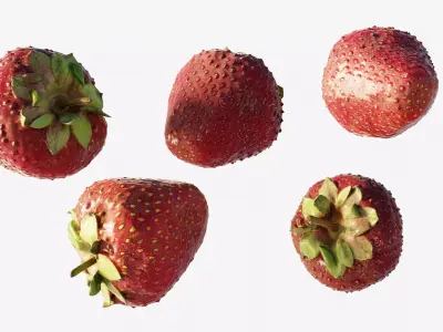 Scanned Strawberry Berry Low-poly 3D model