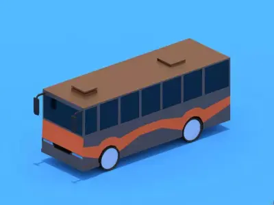 low poly bus Low-poly 3D model purchase