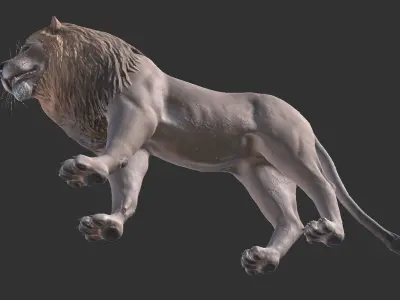 African Lion Low-poly 3D model