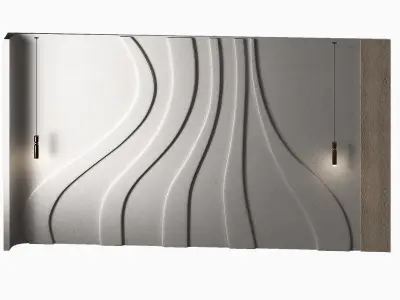 Modern wall composition Bedroom headboard kit 3D model