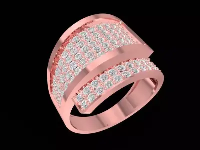 Luxury Pave Diamond Men Ring 1242 3D print model