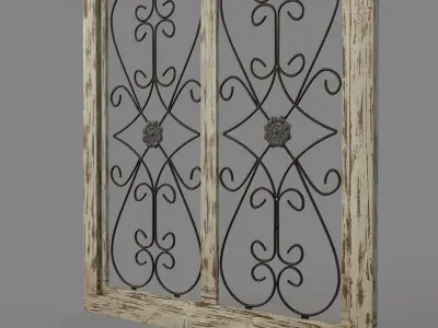 Arched Window-Style 29-Inch x 46-Inch Wooden Wall Panel 3D model