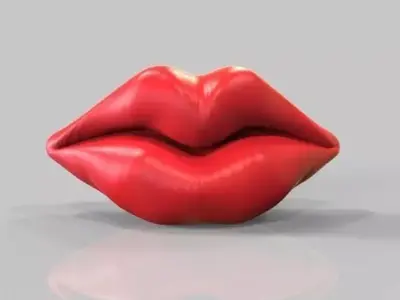 RED LIPS STL FILE 3D print model