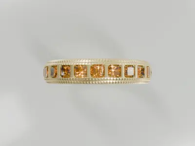 Gemstone Ring - 3D print ready Free 3D print model