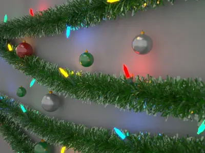 Christmas Tree on the Wall 3D model