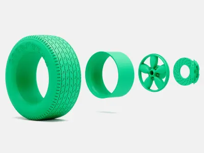 15x8 Daisy Wheel Goodyear Blue Streak 700 Tire 3D print model