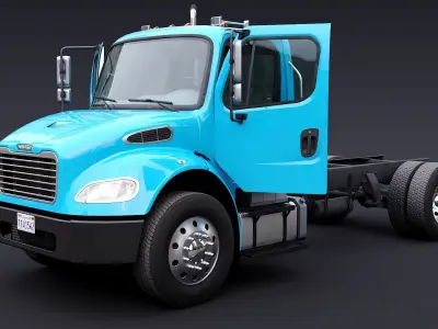 Freightliner M2 106 Day Cab truck Low-poly 3D model