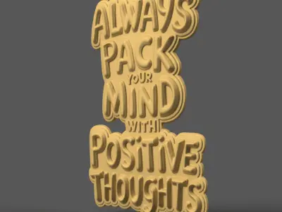 Positive Thoughts 3D STL File for Desk Decor 3D print model