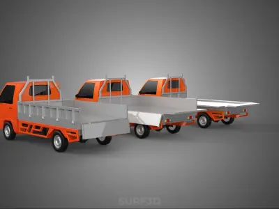 ALL MODE DROP SIDE BED BODY GATE DOOR PICKUP TRUCK WIDE DECK CAR 3D model