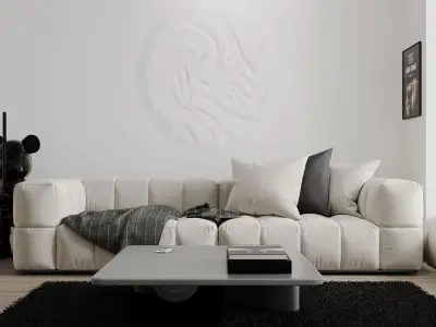 3D WALL PANEL CNC RELIEF ORGANIC SEAMLESS DESIGN 3D print model