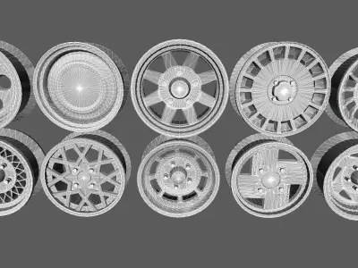 10 Rims Pack for Cars Low-poly 3D model