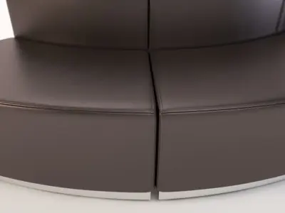 Krysten Round Modular Sectional Convex Bonded Leather Sofa 3D model