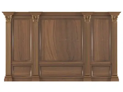 Wall wood boiserie paneling 3D model