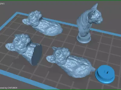 Puma cougar bust 3D print model