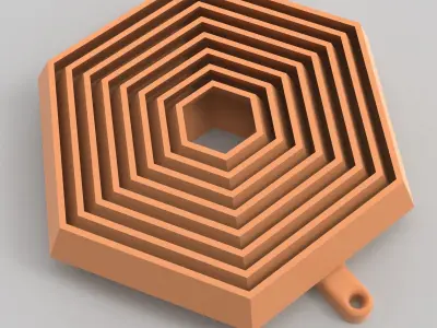 Hexagonal Key Chain Decoration 3D print model