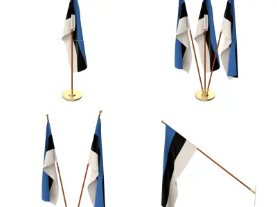 Estonia Flag Pack 3D model
