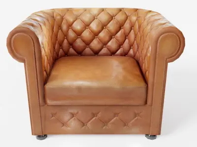 armchairA used leather az9 Low-poly 3D model