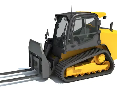 Tracked Skid Steer Loader Pallet Fork 3D model